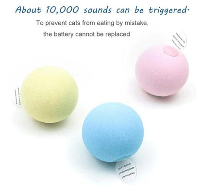 Stevvex Smart Cat Toys Interactive Ball with Catnip pastel blue pink three balls on Tampa Home & Garden Store