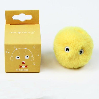 Stevvex Interactive Plush Yellow Cat Ball Toy with Catnip on Tampa Home & Garden Store