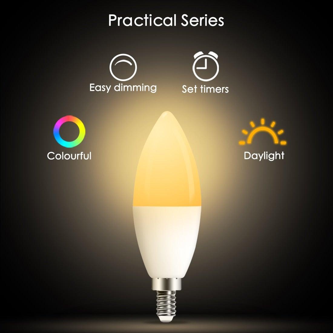 Stevvex RGBCW smart LED bulb warm yellow light with RGB options, easy dimming and timers on Tampa Home & Garden Store