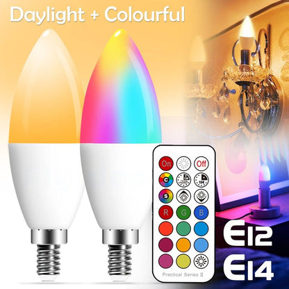 Stevvex smart RGB LED bulbs pair with E27/E14 bases, remote, Alexa & Google Home compatible on Tampa Home & Garden Store