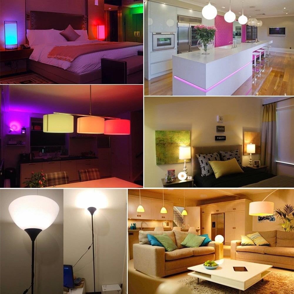 Smart LED bulb Stevvex RGBCW; color-changing ambient lighting for Alexa/Google Home in home on Tampa Home & Garden Store