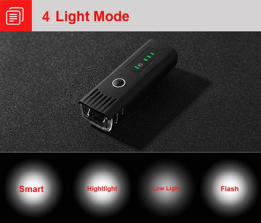 Stevvex smart induction bicycle light set with USB rechargeable front and rear LEDs on Tampa Home & Garden Store