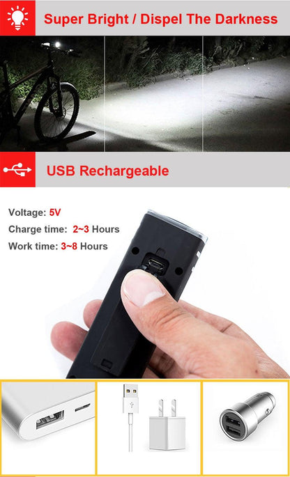 Bike front and rear LED light set USB rechargeable, waterproof headlight and tail light on Tampa Home & Garden Store