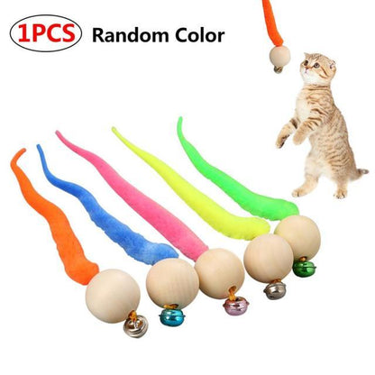 Smart Interactive Cat Toy by Stevvex: 6 colorful wand ball toys with wooden bells on Tampa Home & Garden Store