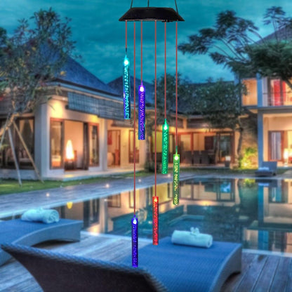 Smart Solar Wind Chime Lamp With Bubble Columns