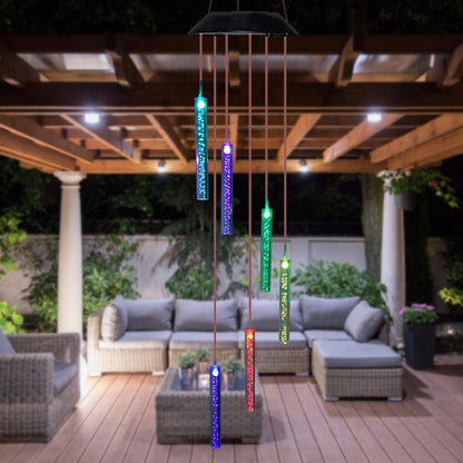 Smart Solar Wind Chime Lamp With Bubble Columns