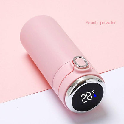 Stevvex pink mini smart thermos mug with digital temp display stainless travel bottle on Tampa Home & Garden Store