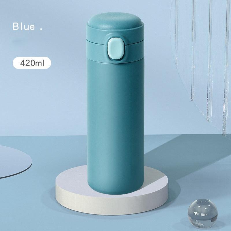 Stevvex blue stainless steel thermos mug 420ml leakproof bottle with filter on Tampa Home & Garden Store