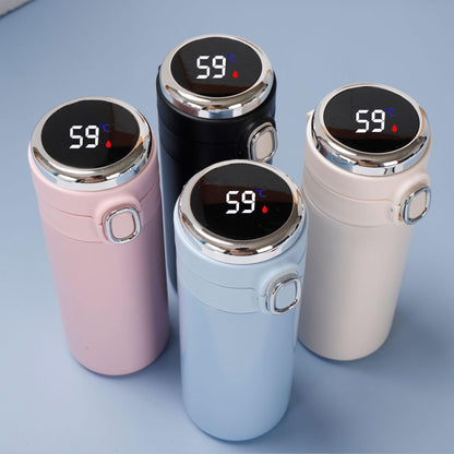 Stevvex smart thermos mug set 6 pcs in pink blue black cream stainless steel with digital 59°C display on Tampa Home & Garden Store