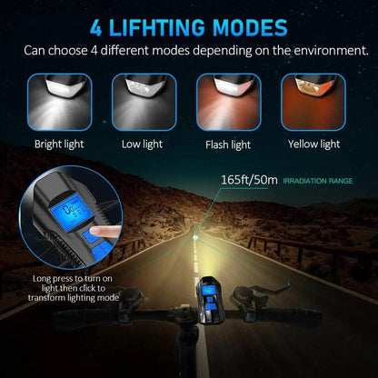 Smart Waterproof Bike Light USB Rechargeable