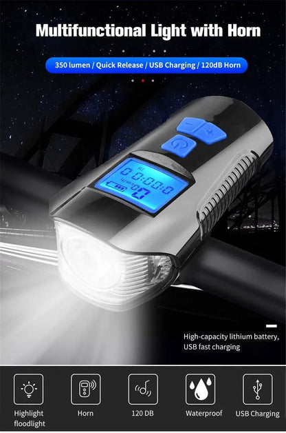 Smart Waterproof Bike Light USB Rechargeable