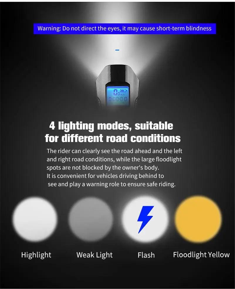 Smart Waterproof Bike Light USB Rechargeable