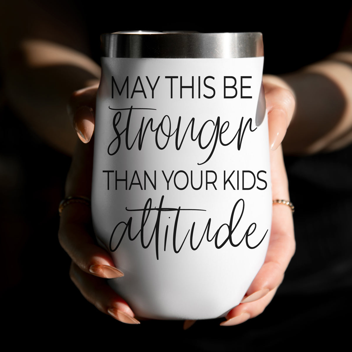 Gia Roma Kids Attitude 17oz tumbler with white finish and stainless lid on Tampa Home & Garden Store