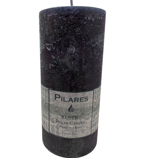 Bougie pilier rustique - 15 cm (6 pouces) noire