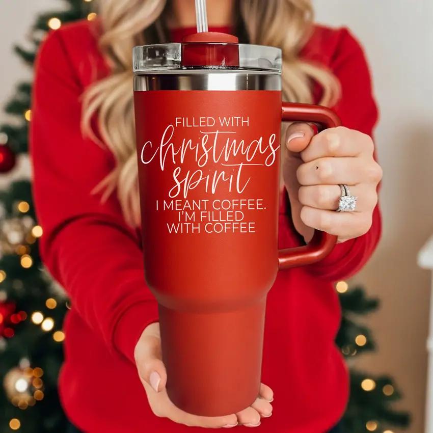 Christmas Spirit 40oz Coffee Mug with Handle