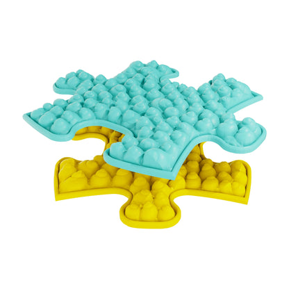 TINNITOTS Tots Minis Puzzle Set play mats turquoise with bubble texture and yellow base pieces