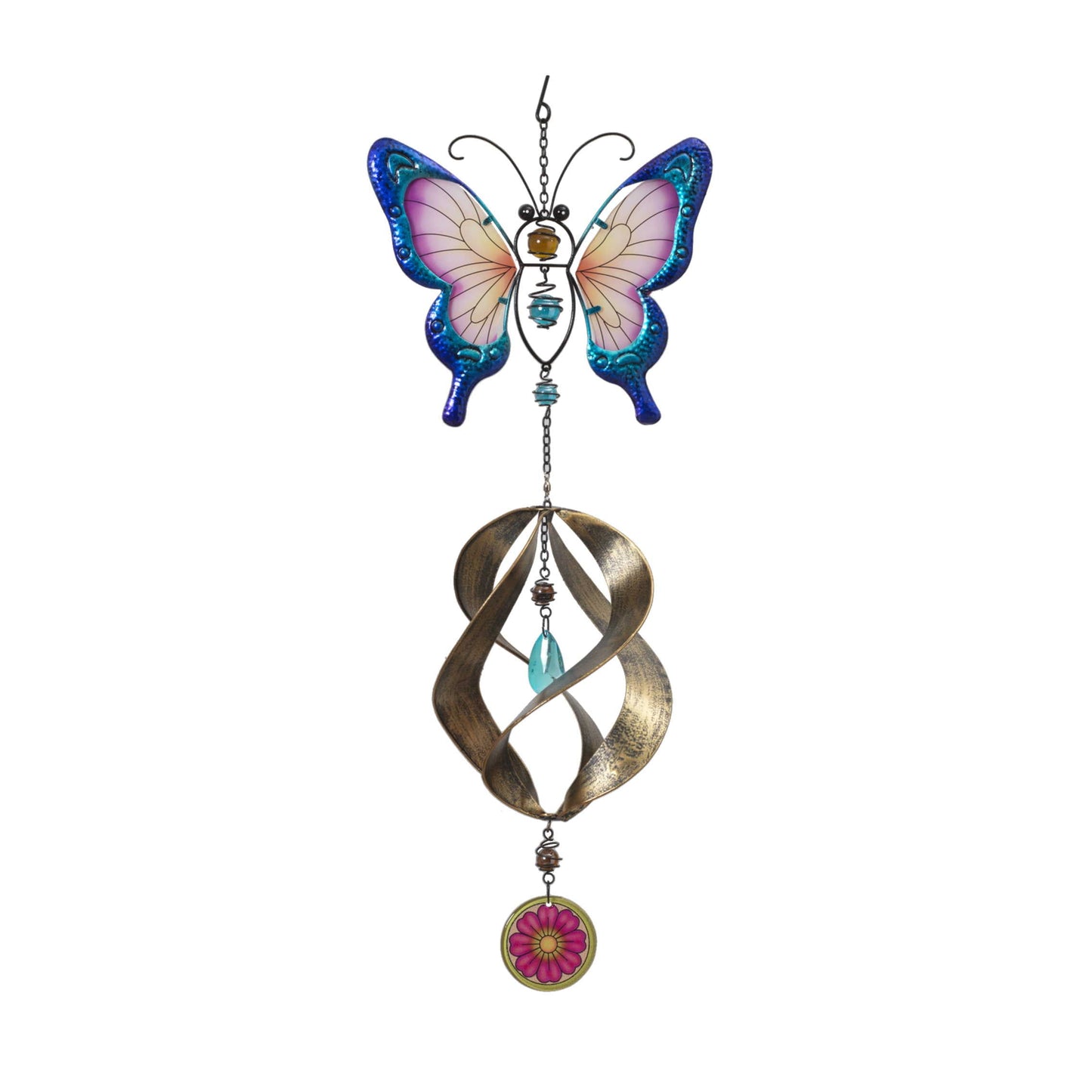 Metal Hanging Garden Friend with Spinner - Butterfly