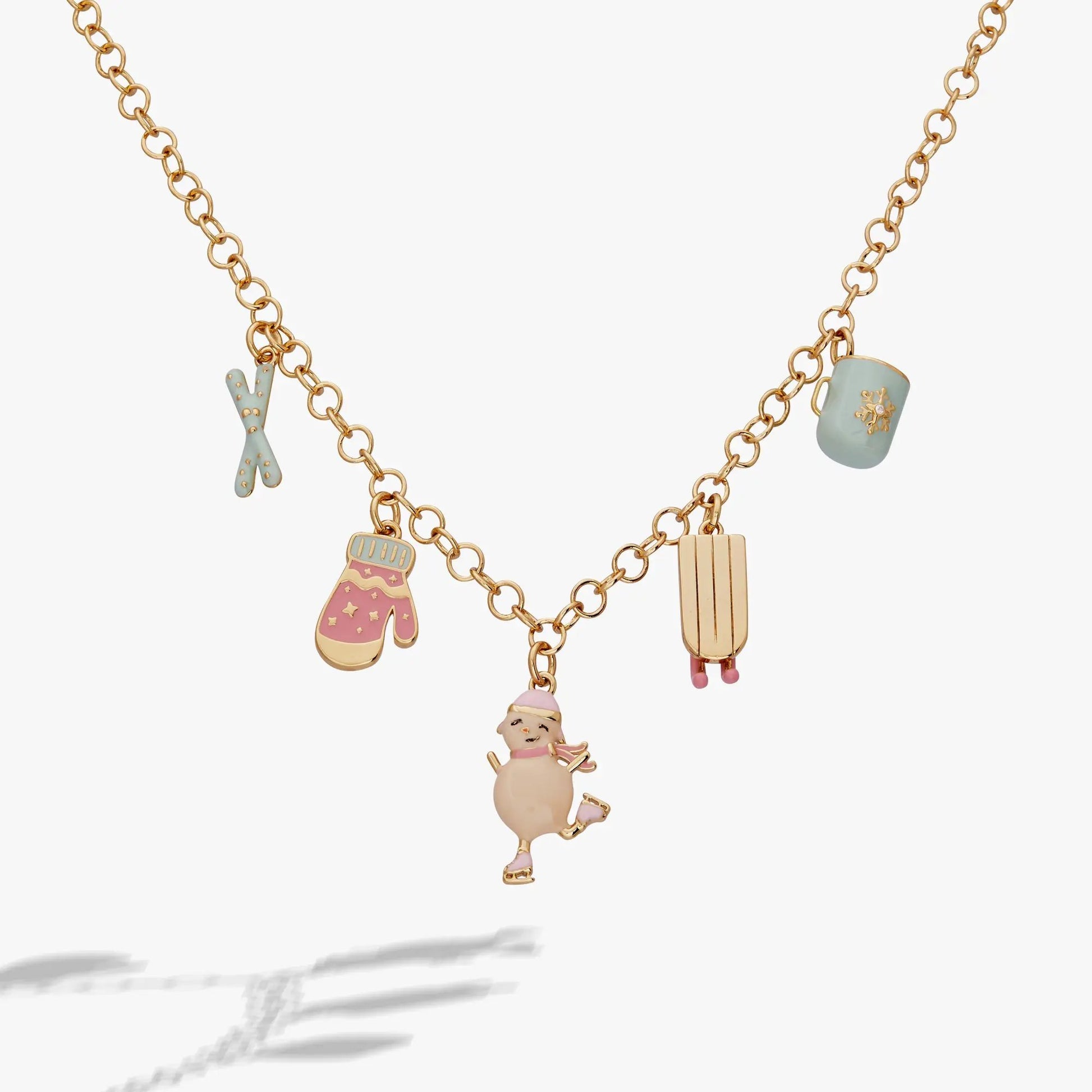 Winter Wonderland Multi Charm Necklace by ALEX AND ANI with gold-tone chain and charms on Tampa Home & Garden Store