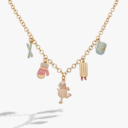 Winter Wonderland Multi Charm Necklace by ALEX AND ANI with gold-tone chain and charms on Tampa Home & Garden Store