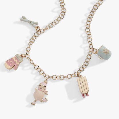 Winter Wonderland Multi Charm Necklace by ALEX AND ANI, gold-tone chain with enamel charms on Tampa Home & Garden Store