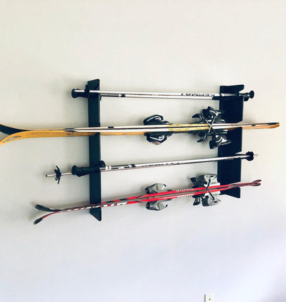 Support mural pour skis de neige et skis nautiques – Rangement intérieur pour garage, sous-sol ou maison
