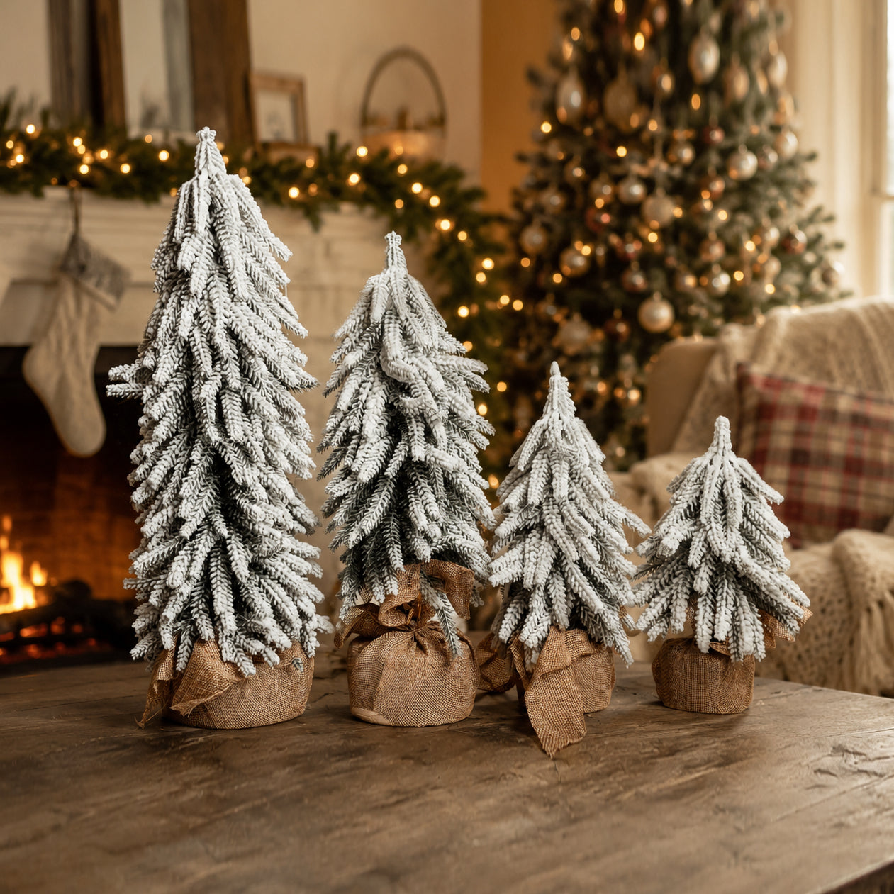 Sapins de Noël enneigés NOUVEAU