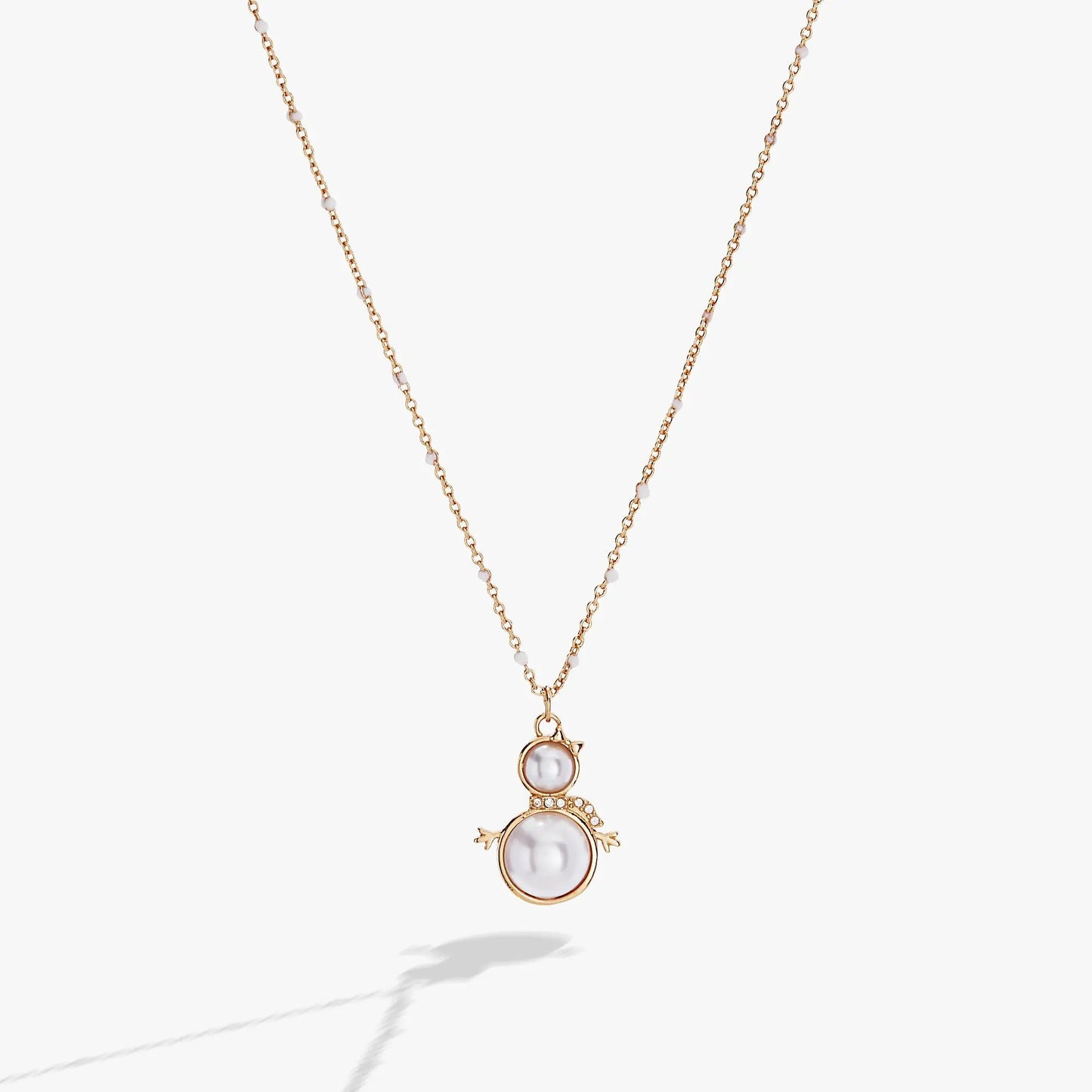 Snowwoman Necklace by ALEX AND ANI rose gold with pearl accents on delicate chain on Tampa Home & Garden Store