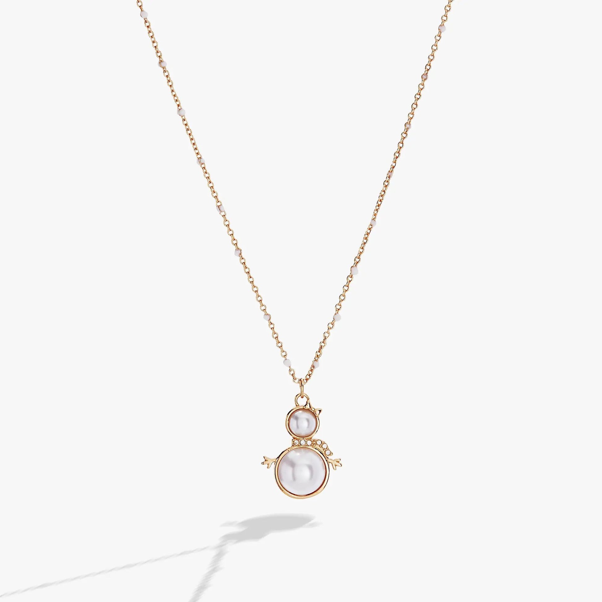 Snowwoman Necklace by ALEX AND ANI rose gold with pearl accents on delicate chain on Tampa Home & Garden Store