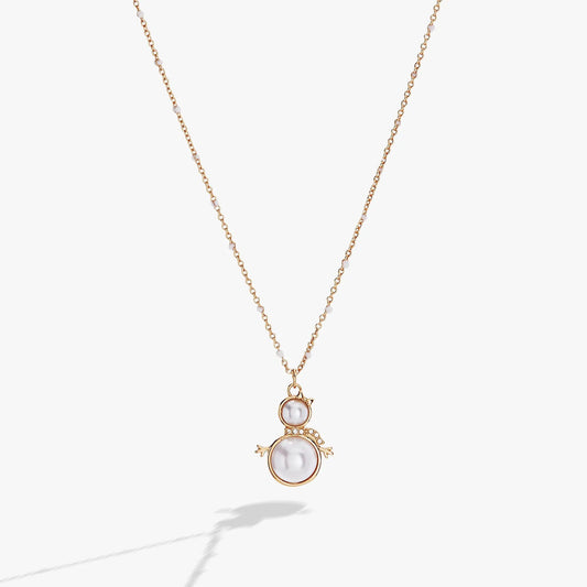 Snowwoman Necklace by ALEX AND ANI rose gold with pearl accents on delicate chain on Tampa Home & Garden Store