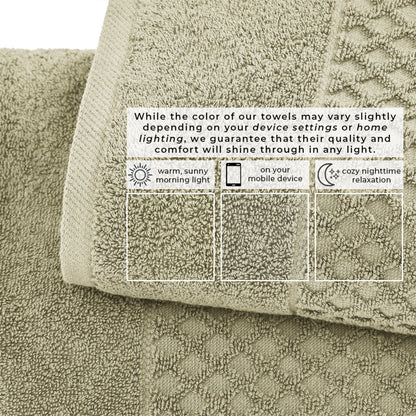 Cotton Diamond Waffle Weave Bath Towel Set