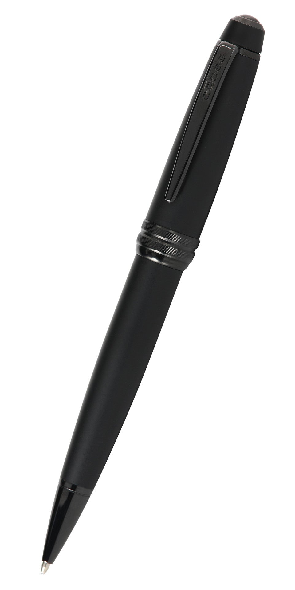 Cross Bailey matte black lacquer ballpoint pen with silver clip and cap band on Tampa Home & Garden Store
