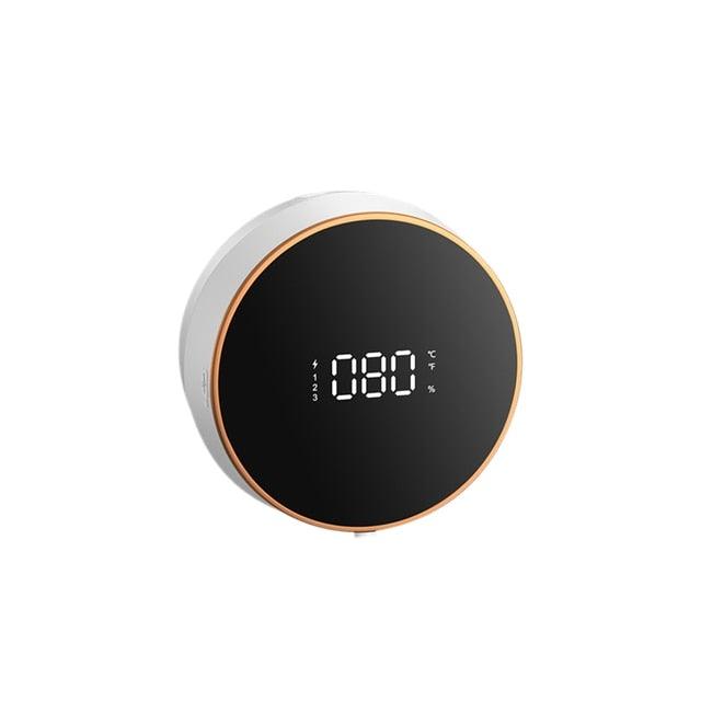 Stevvex wall-mounted soap dispenser with round black digital display and rose-gold trim on Tampa Home & Garden Store