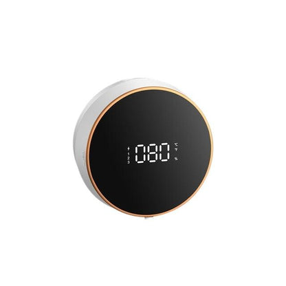 Stevvex wall-mounted soap dispenser with round black digital display and rose-gold trim on Tampa Home & Garden Store