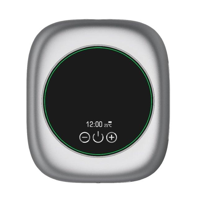 Stevvex silver wall-mounted infrared soap dispenser with black display and green ring on Tampa Home & Garden Store