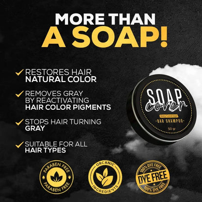 SoapCover Gray Hair Coverage Soap bar with scalp massager brush by Beauty Care Bag shampoo on Tampa Home & Garden Store