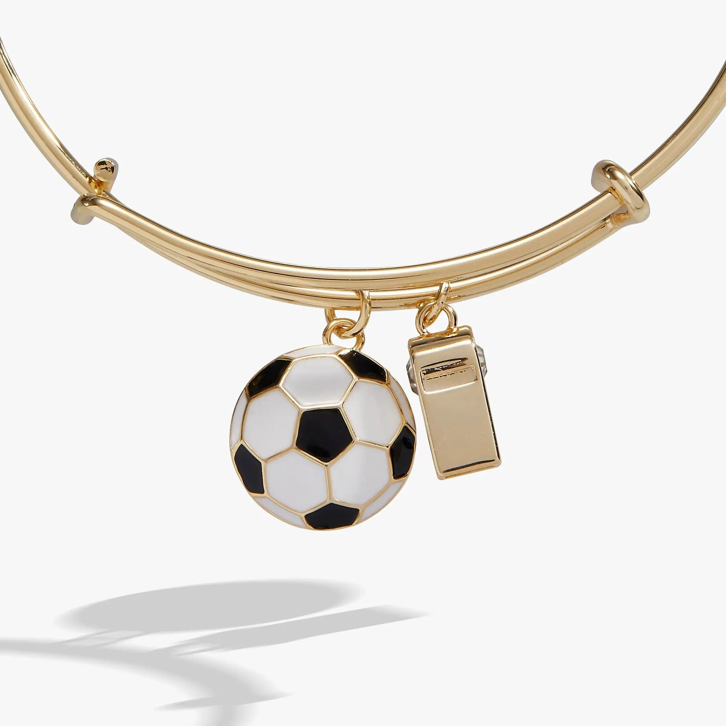 Soccer and Whistle Charm Bangle With Crystal