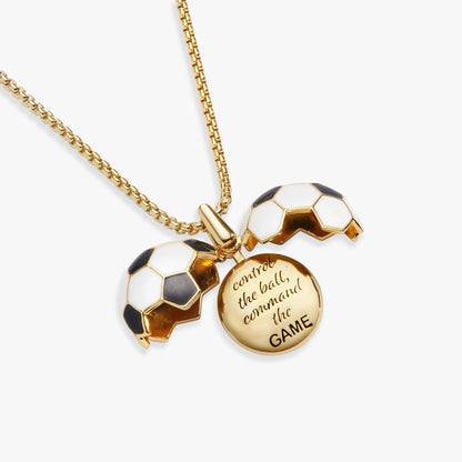 Soccer Ball Locket Necklace With Command the Game
