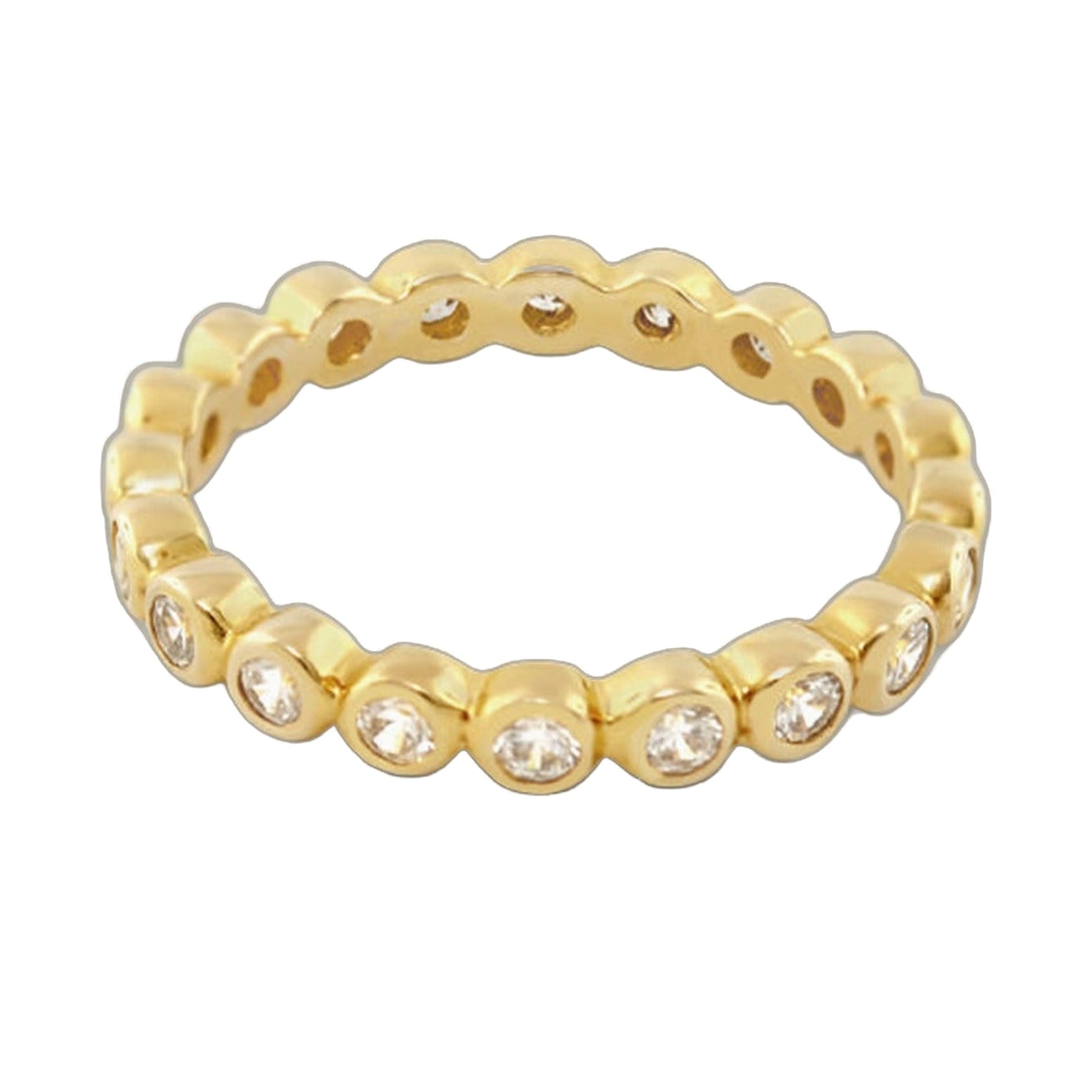Socialite Ring gold-tone stackable ring by Lauren G Adams with crystal-set pave links on Tampa Home & Garden Store