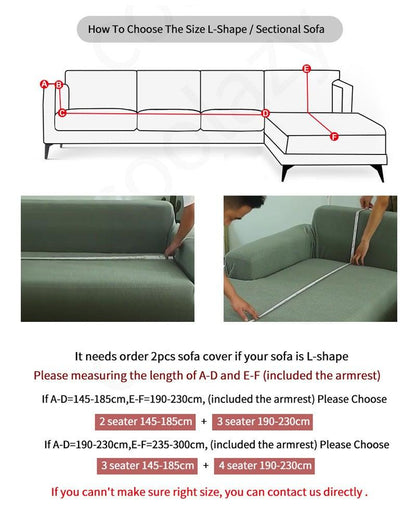 Stevvex L-shaped sofa cover with elastic bottom; geometric jacquard slipcover for sectional on Tampa Home & Garden Store