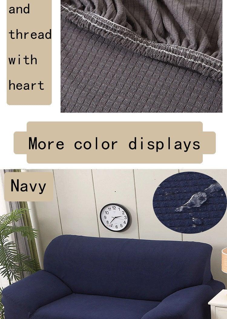 Sofa cover navy, waterproof waffle-texture stretch jacquard slipcover for couches on Tampa Home & Garden Store