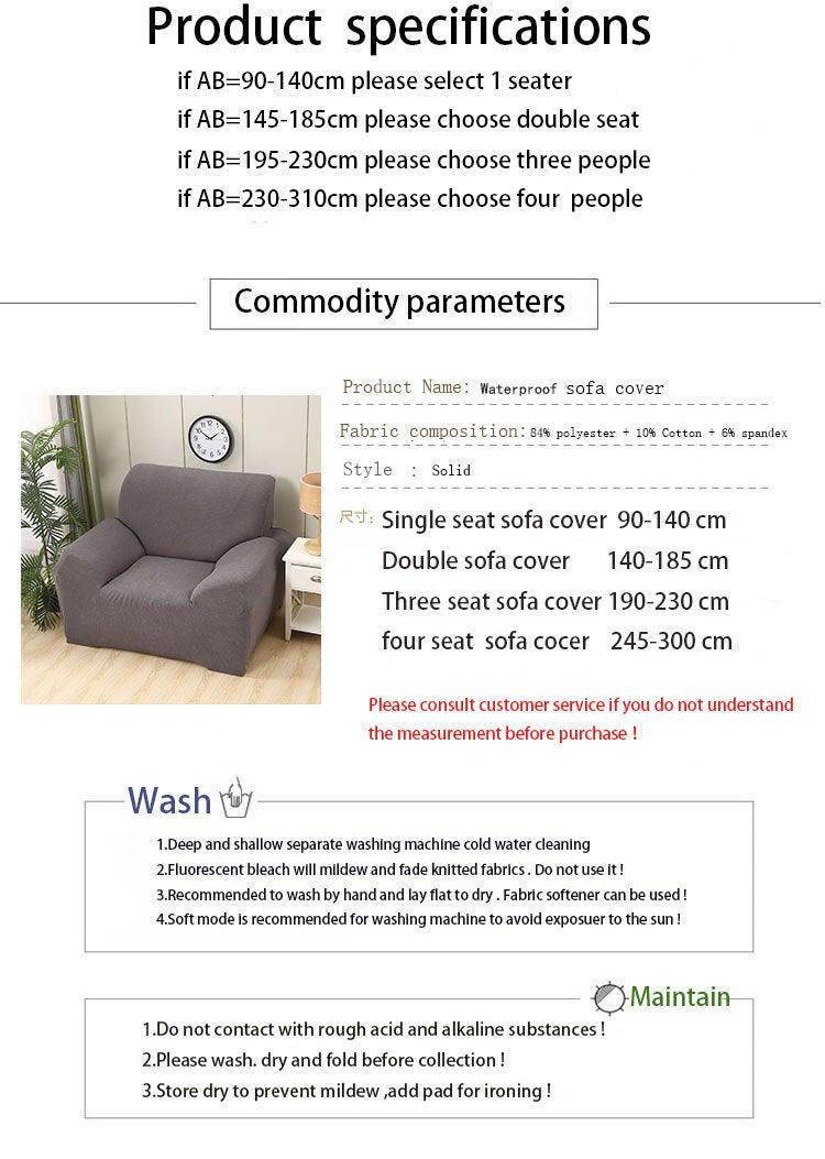 Waterproof sofa cover Stevvex for single-seat sofa in gray stretch jacquard fabric on Tampa Home & Garden Store