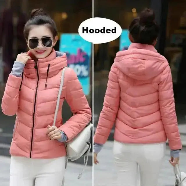 Soft Winter Coat For Women With Hooded Zipper