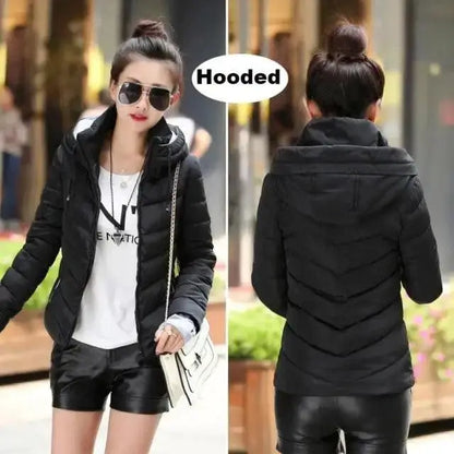 Soft Winter Coat For Women With Hooded Zipper