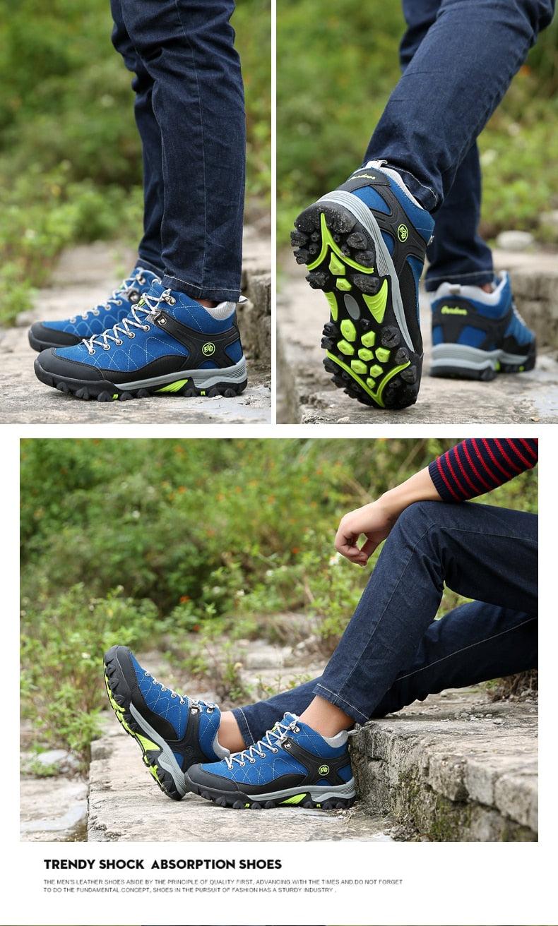 Stevvex men's blue winter boots with fur lining and rugged non-slip rubber outsole on Tampa Home & Garden Store