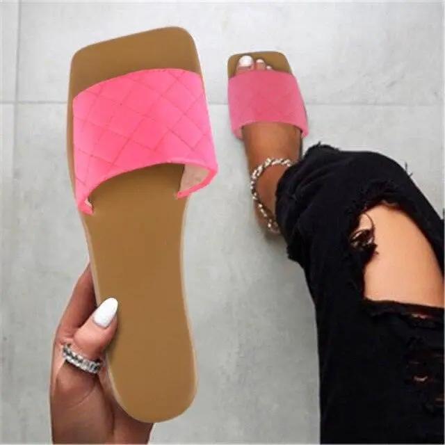 Soft Leather Slippers for Women Open Toe Sandals