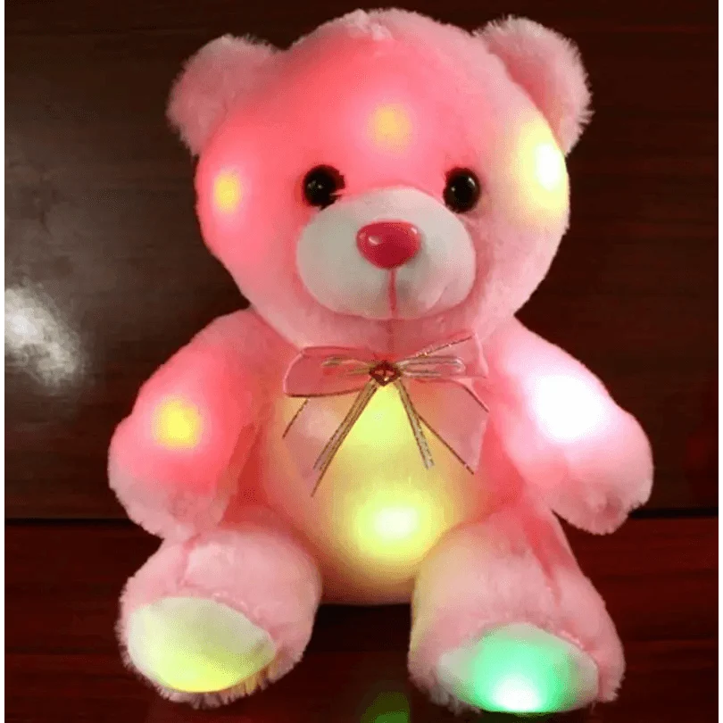 Pink Led Teddy Bear Plush Glow Toy Gift for Kids