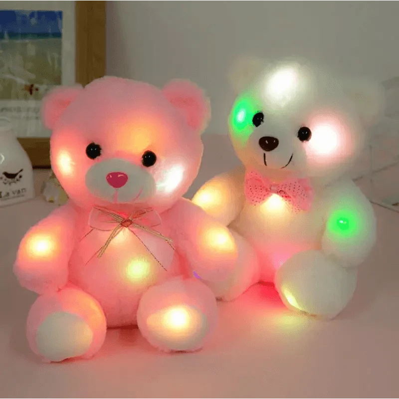 Pink Led Teddy Bear Plush Glow Toy Gift for Kids