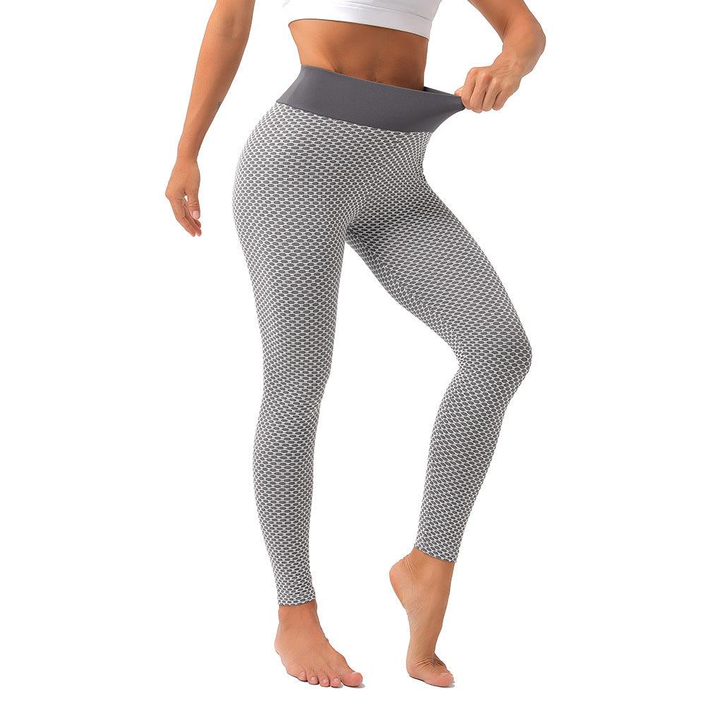 Stevvex Soft Push Up Leggings women's high-waisted tights in grey geometric print on Tampa Home & Garden Store