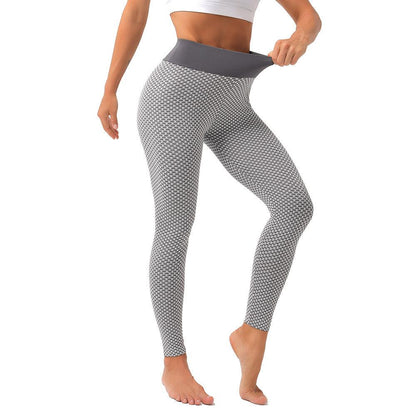 Stevvex Soft Push Up Leggings women's high-waisted tights in grey geometric print on Tampa Home & Garden Store