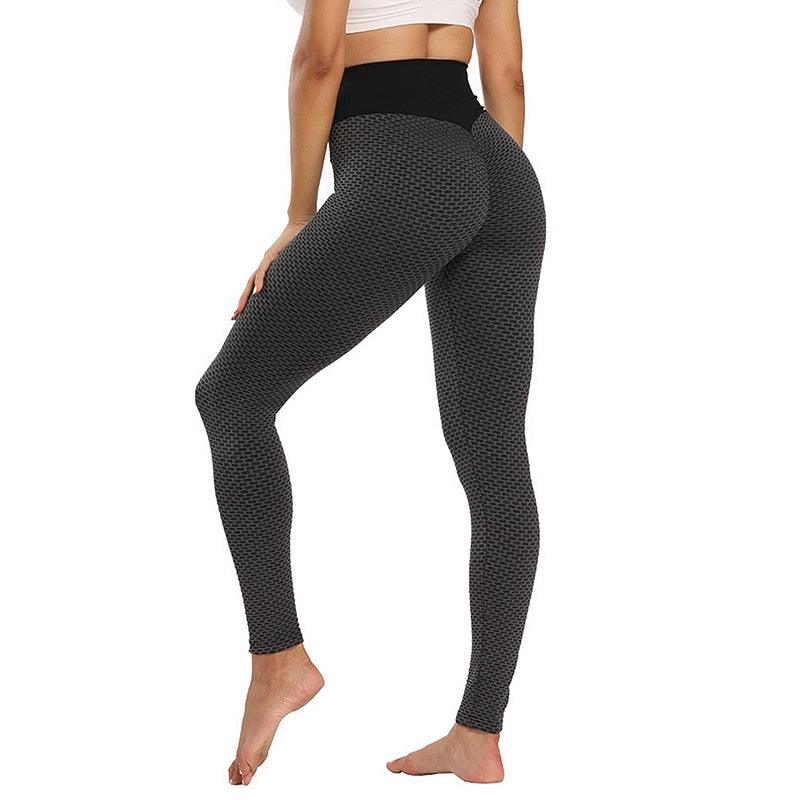 Soft push up leggings high-waisted hex-pattern workout tights on Tampa Home & Garden Store